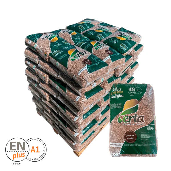 Palé de 70 sacos de pellets Erta