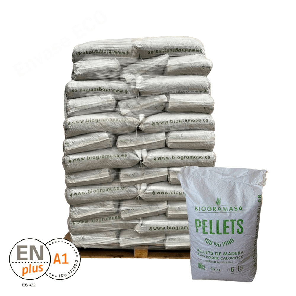 Palé de 72 sacos de pellets Biogramasa 15 kg