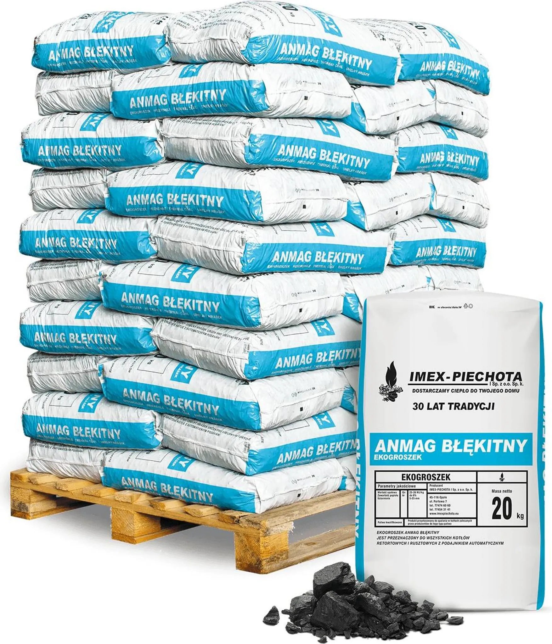 ANMAG 5 Steinkohle – 25 mm, 20 kg x 50 Säcke, 1000 kg Palette – Bild 2