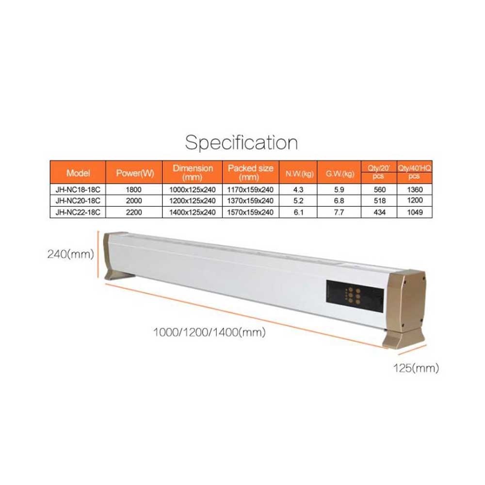 Aquecedor de chão e rodapé. Aquecedor de piso elétrico Sined Riscaldatoredapavimento1800 1800w Branco. - 9