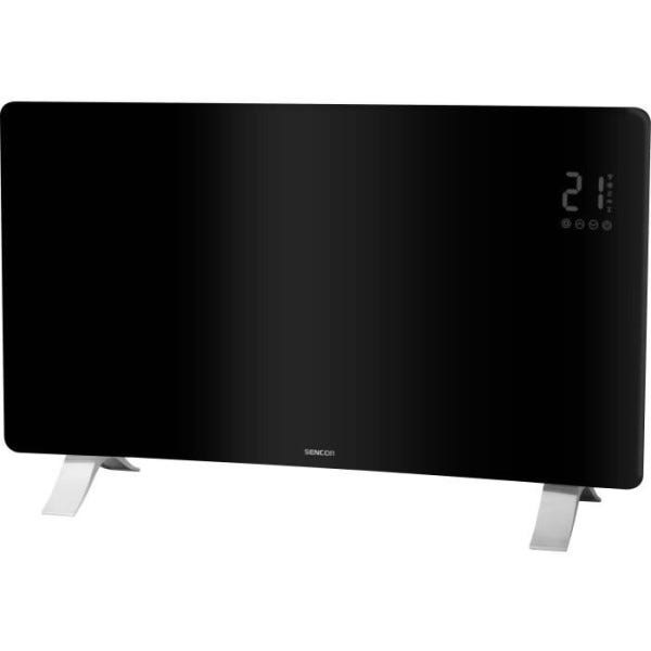 Radiador inteligente Wi-Fi en verre - SENCOR - SCF 4741BK - 2400 W - 2 níveis - Termostato - Preto - 2